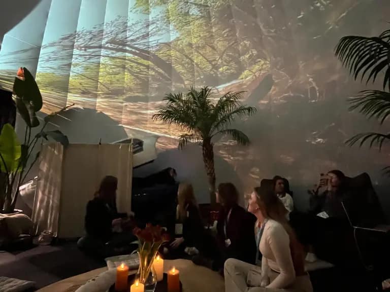 An immersive Relax Dome for business events in the Netherlands, offering multi-sensory calm, deep relaxation, and restorative moments for attendees.